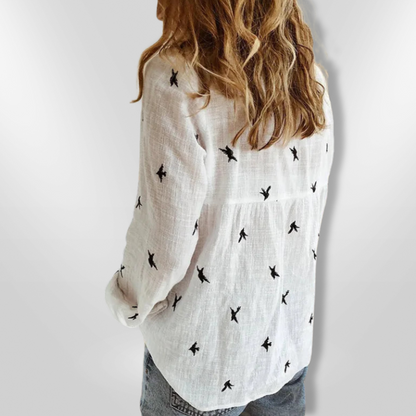 Camisa Hombre Algodón Estampada Manga Larga