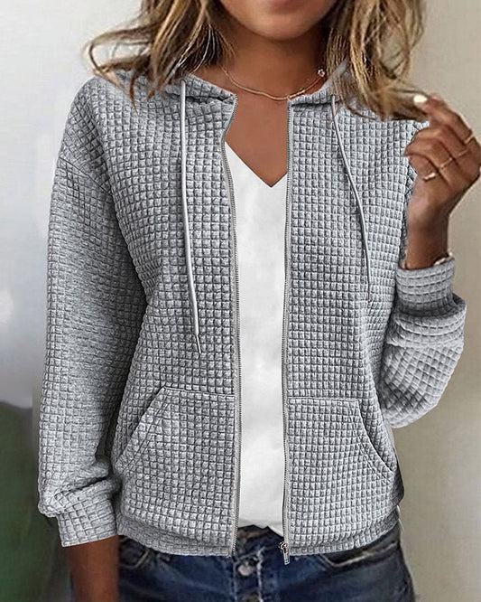 Chaqueta casual mujer con cordones ajustables y capucha - Mavetta