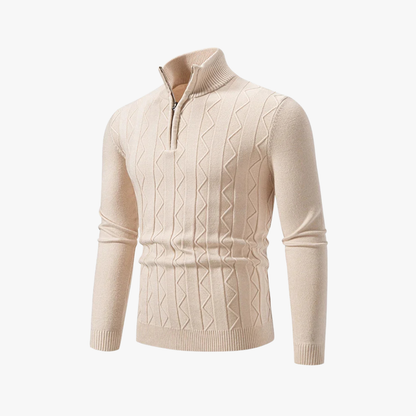 Jersey Hombre de Punto con Media Cremallera y Estilo Casual