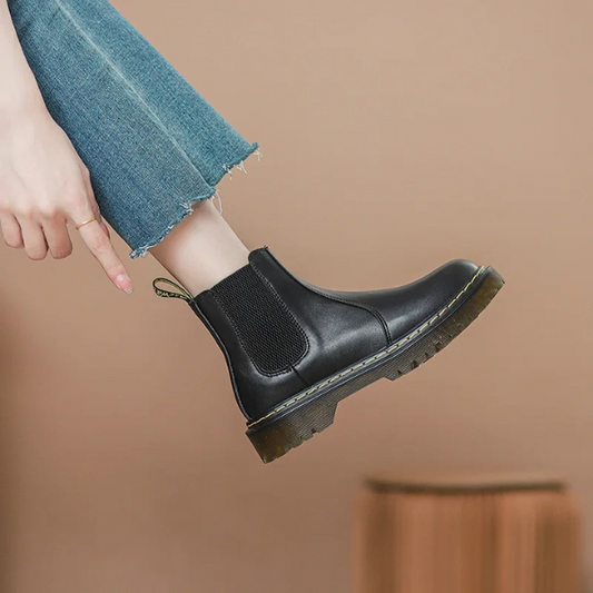 Botas Chelsea Mujer de Cuero con Tirador y Suela Antideslizante - Mavetta
