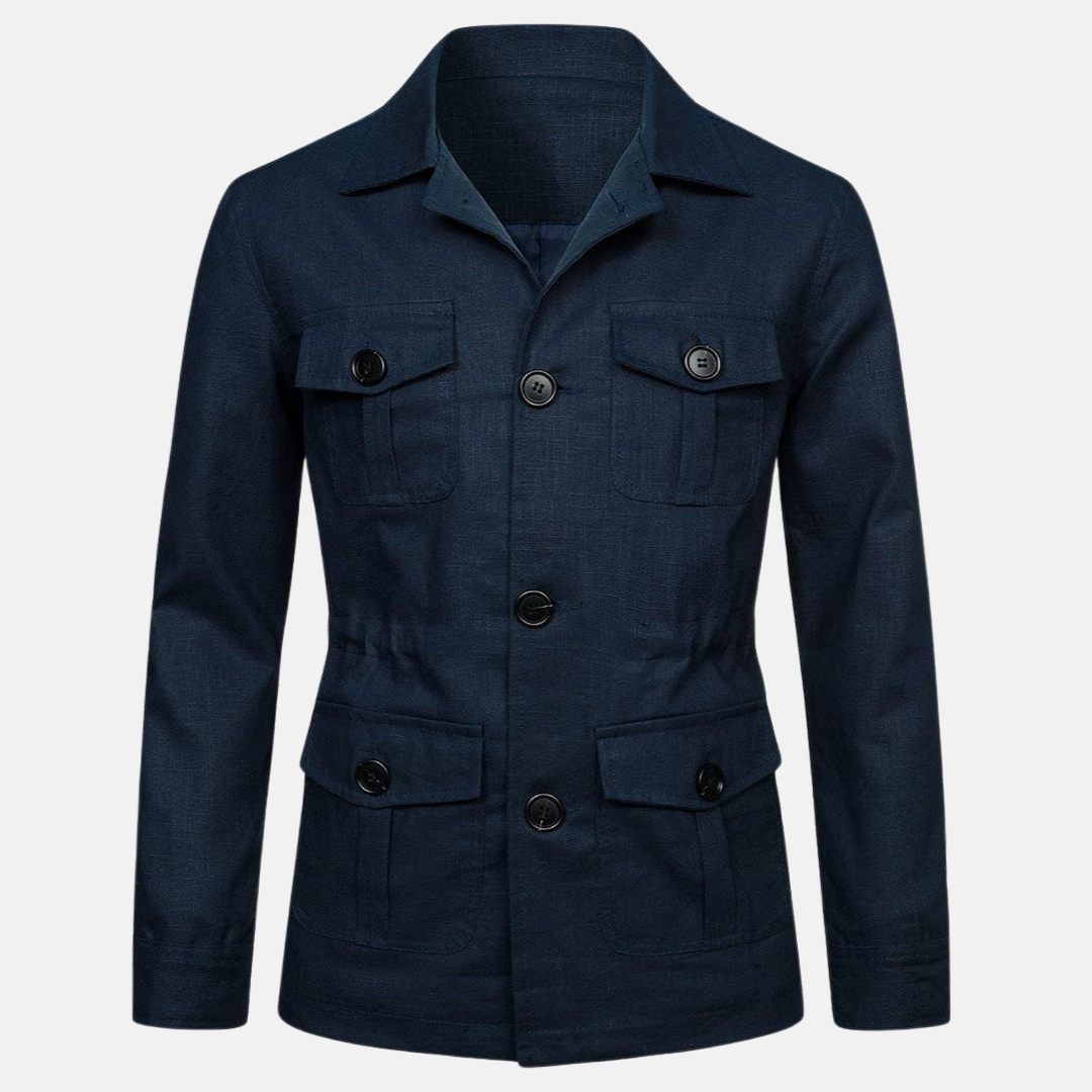 Chaqueta clásica hombre con botones y múltiples bolsillos
