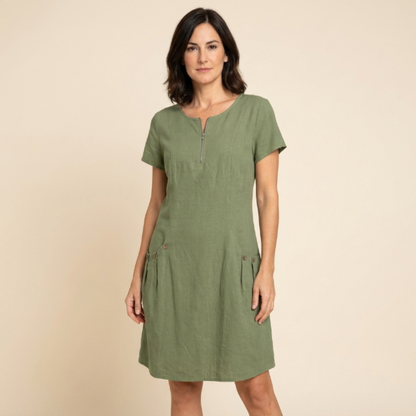 Vestido Mujer con Cremallera y Bolsillos con Botones - Mavetta