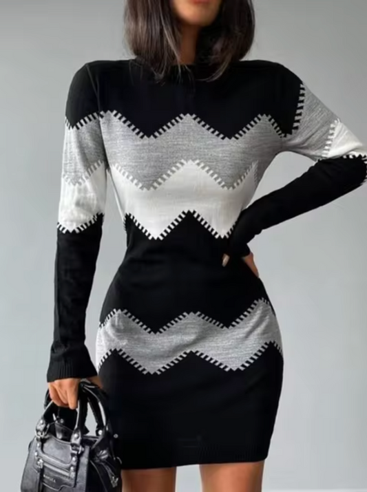 Vestido corto mujer de plumeti manga larga - Mavetta