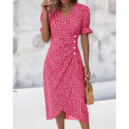 Vestido cruzado mujer Manga murciélago Escote en V
