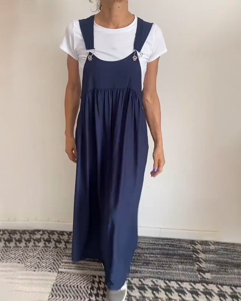 Vestido Mujer Ligero Fluido Detalles Modernos Ajuste Suelto