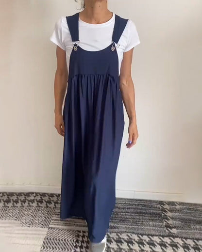 Vestido Mujer Ligero Fluido Detalles Modernos Ajuste Suelto