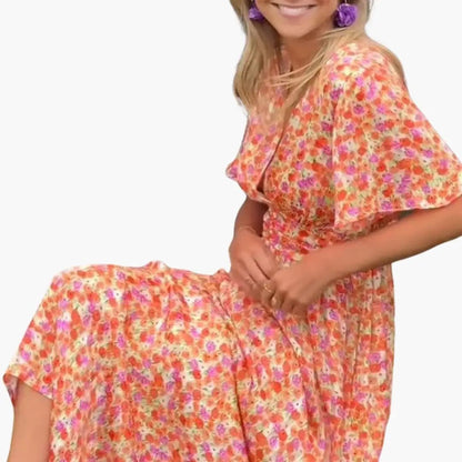 Vestido maxi mujer cruzado con escote en V
