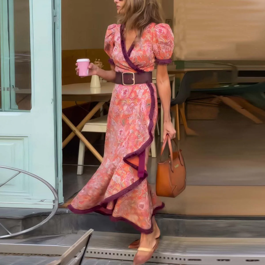 Vestido Mujer Wikkel Manga Abullonada Doce Ondas - Mavetta