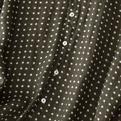 Camisa mujer de algodón y lino manga corta estampada