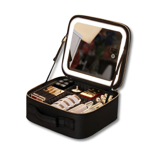 Estuche Maquillaje Portátil con Espejo LED Unisex - Mavetta