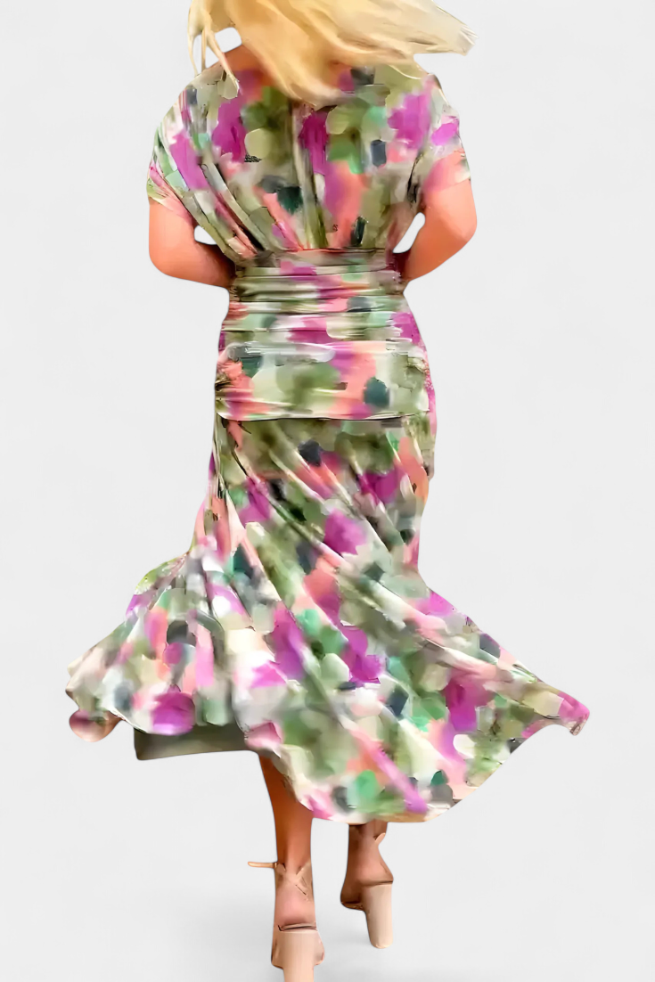 Vestido Maxi Mujer Floral Escote en V