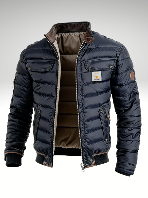 Chaqueta Hombre Acolchada Ligera Corte Moderno