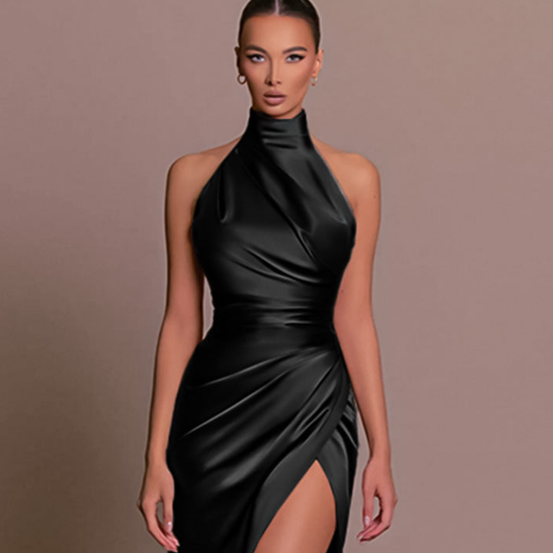 Vestido Largo Mujer Elegante con Abertura Lateral