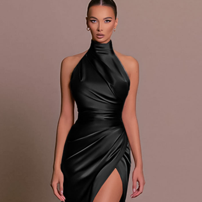 Vestido Largo Mujer Elegante con Abertura Lateral