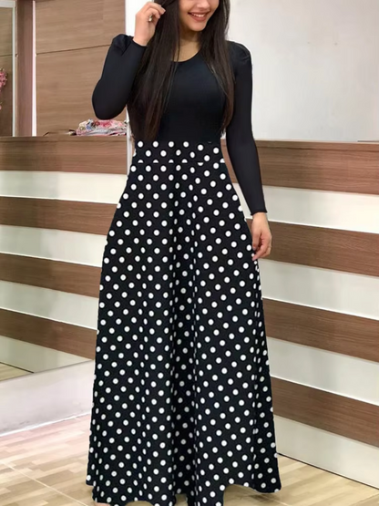 Vestido maxi mujer de tela ligera con estampado y corte fluido
