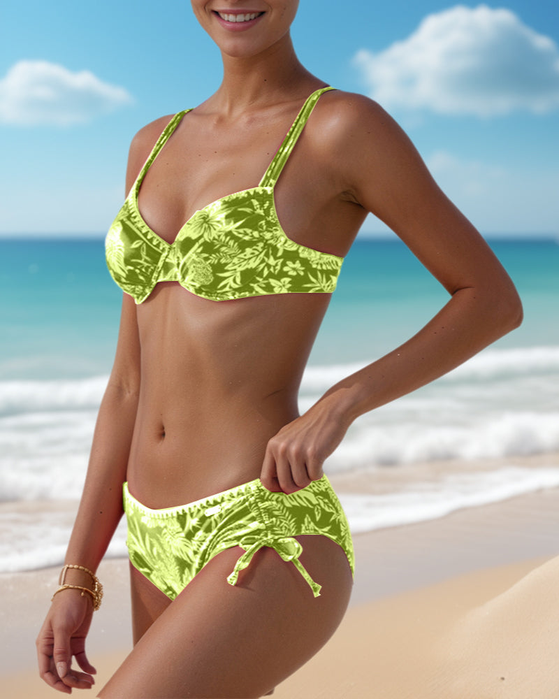 Bikini Mujer con Detalle de Lazo Ajuste Marina