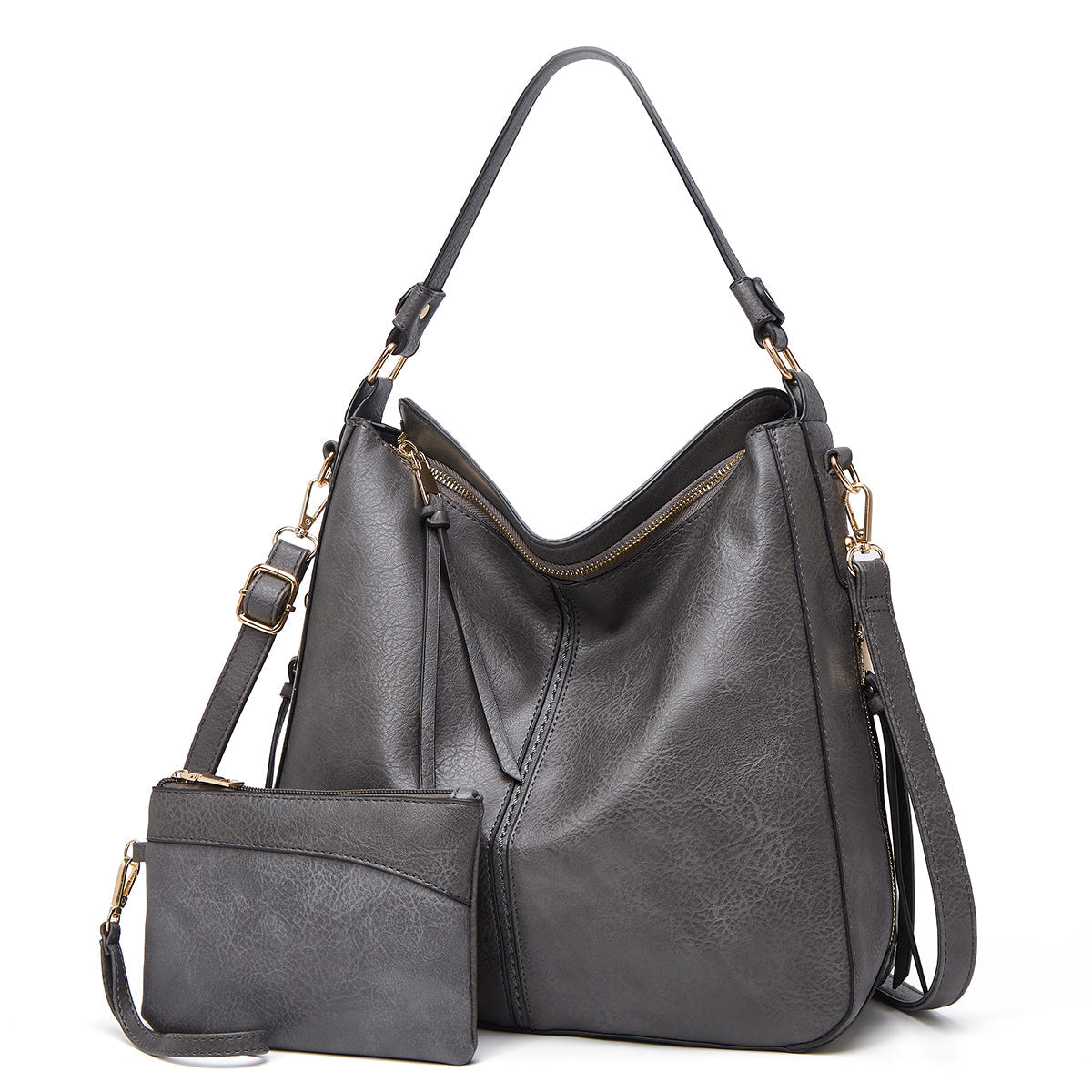 Set bolso bandolera y minibolso muñeca piel sintetica unisex