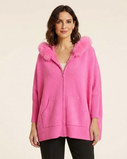 Chaqueta Mujer con Capucha y Detalle de Pelo Ajuste Moderno - Mavetta