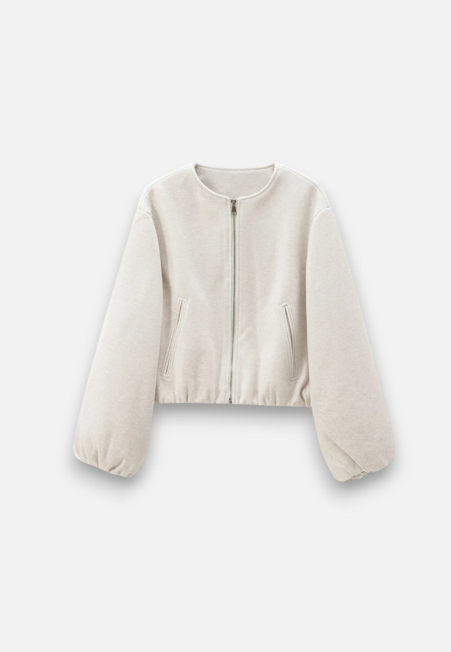 Chaqueta Bomber Mujer de Forro Polar Cremallera Cuello Redondo