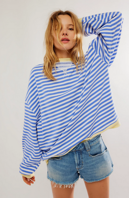Jersey Mujer Primavera Rayas Cuello Redondo