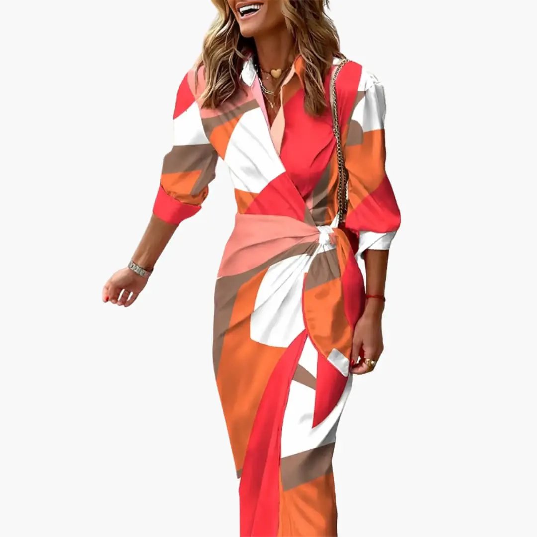 Vestido camisero mujer de algodón ajuste recto