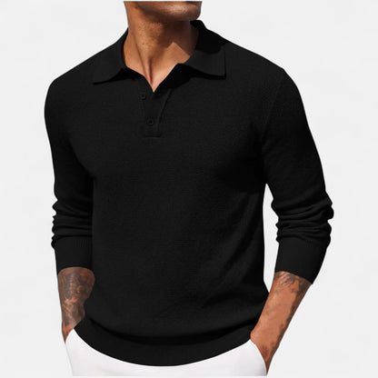 Polo Hombre Manga Larga Tejido Suave Ajuste Clásico - Mavetta