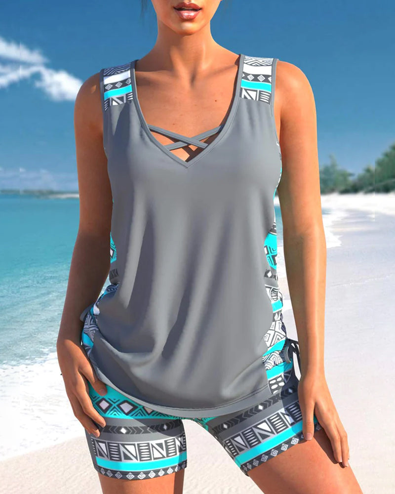 Conjunto deportivo mujer cruzado y shorts verano - Mavetta