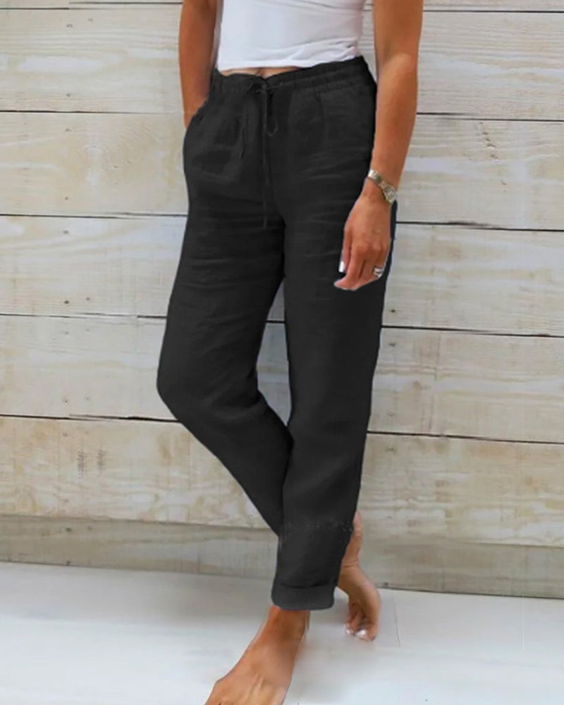 Pantalón Veraniego Mujer Tejido Ligero Cintura Elástica