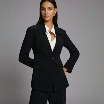 Blazer Mujer de Tela Estructurada Corte Clásico