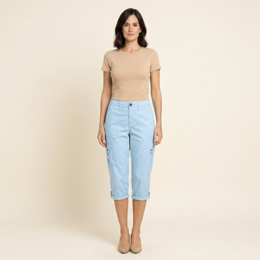 Pantalón corto mujer elástico con bolsillos casual - Mavetta
