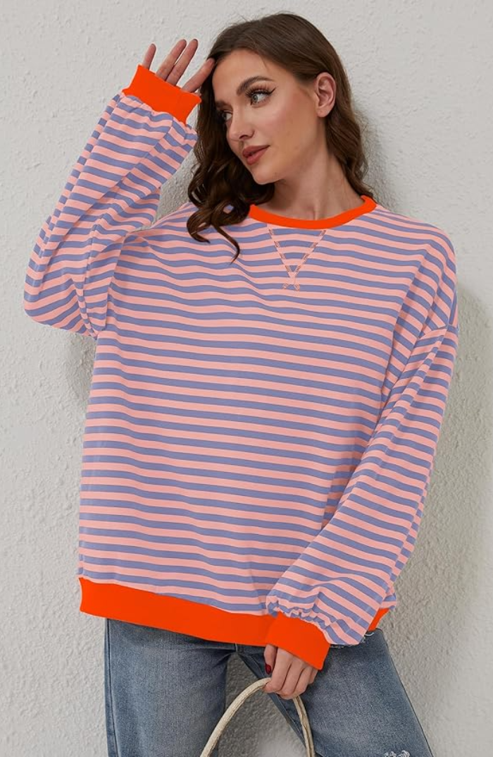 Jersey Mujer Primavera Rayas Cuello Redondo