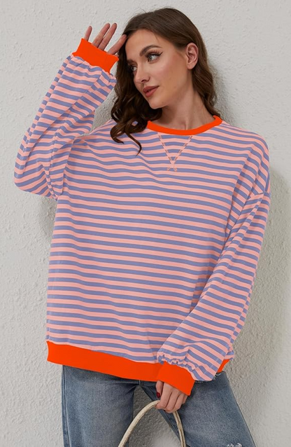 Jersey Mujer Primavera Rayas Cuello Redondo