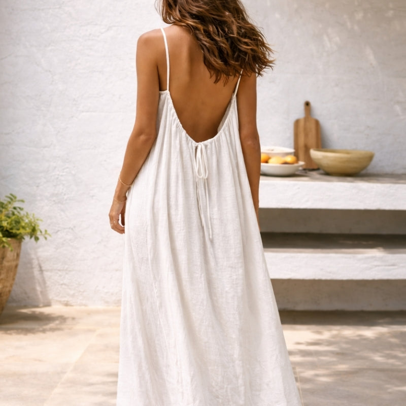 Vestido maxi mujer Tirantes finos Corte suelto