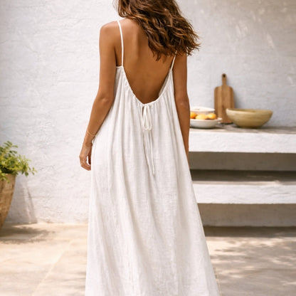 Vestido maxi mujer Tirantes finos Corte suelto