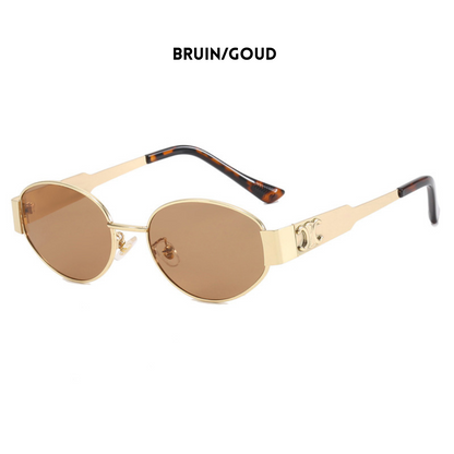 Gafas de Sol Unisex Montura Metálica Estilo Ovalado Vintage