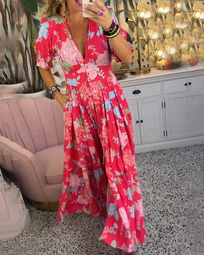 Vestido Mujer Floral Ligero Elegante Verano Fiesta