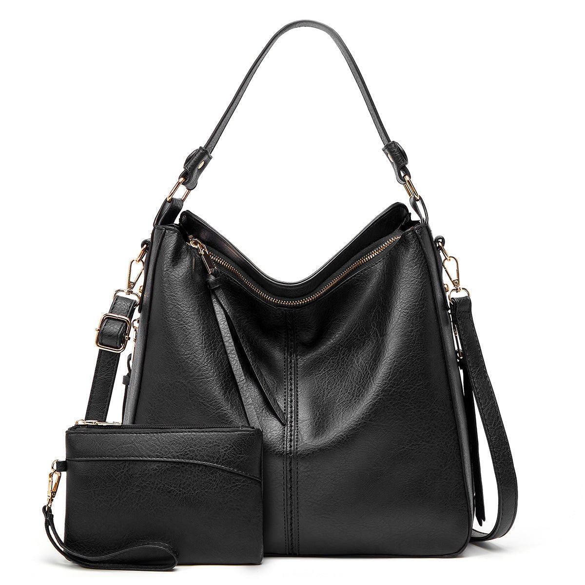 Set bolso bandolera y minibolso muñeca piel sintetica unisex