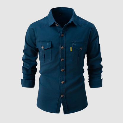 Camisa utility hombre manga larga botones