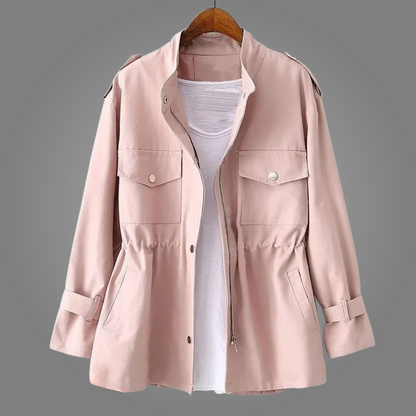 Chaqueta Ligera Mujer Mezcla de Lana Ajuste Casual