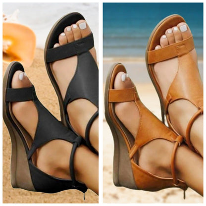 Sandalias ortopédicas niña de piel con tacón