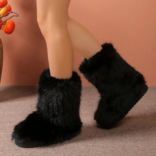 Botas Mujer Invierno Forradas Imitación Piel Suela Antideslizante - Mavetta