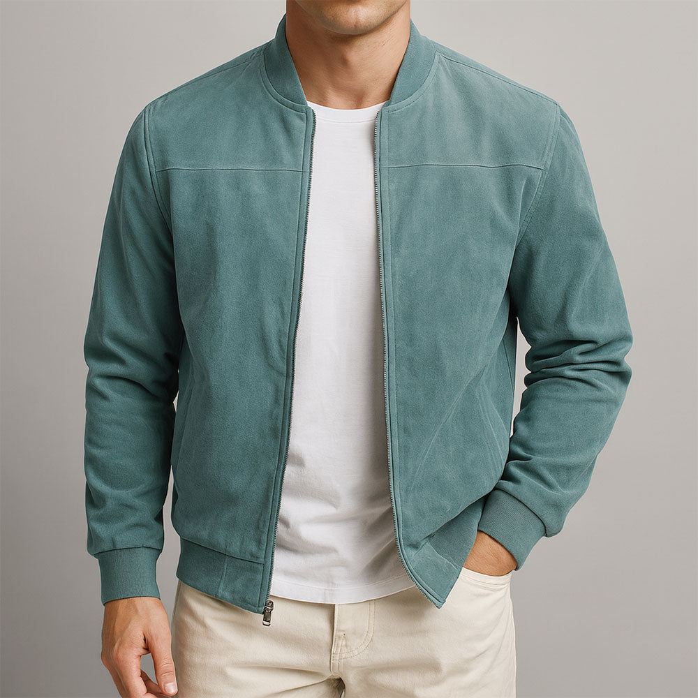 Chaqueta Hombre Ante Estilo Urbano Corte Clásico