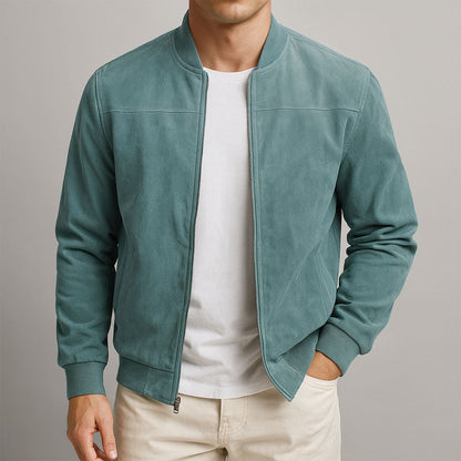 Chaqueta Hombre Ante Estilo Urbano Corte Clásico