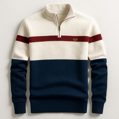 Jersey hombre tejido ligero con cremallera media estilo moderno - Mavetta