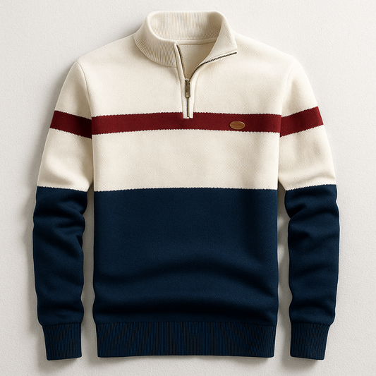 Jersey hombre tejido ligero con cremallera media estilo moderno - Mavetta