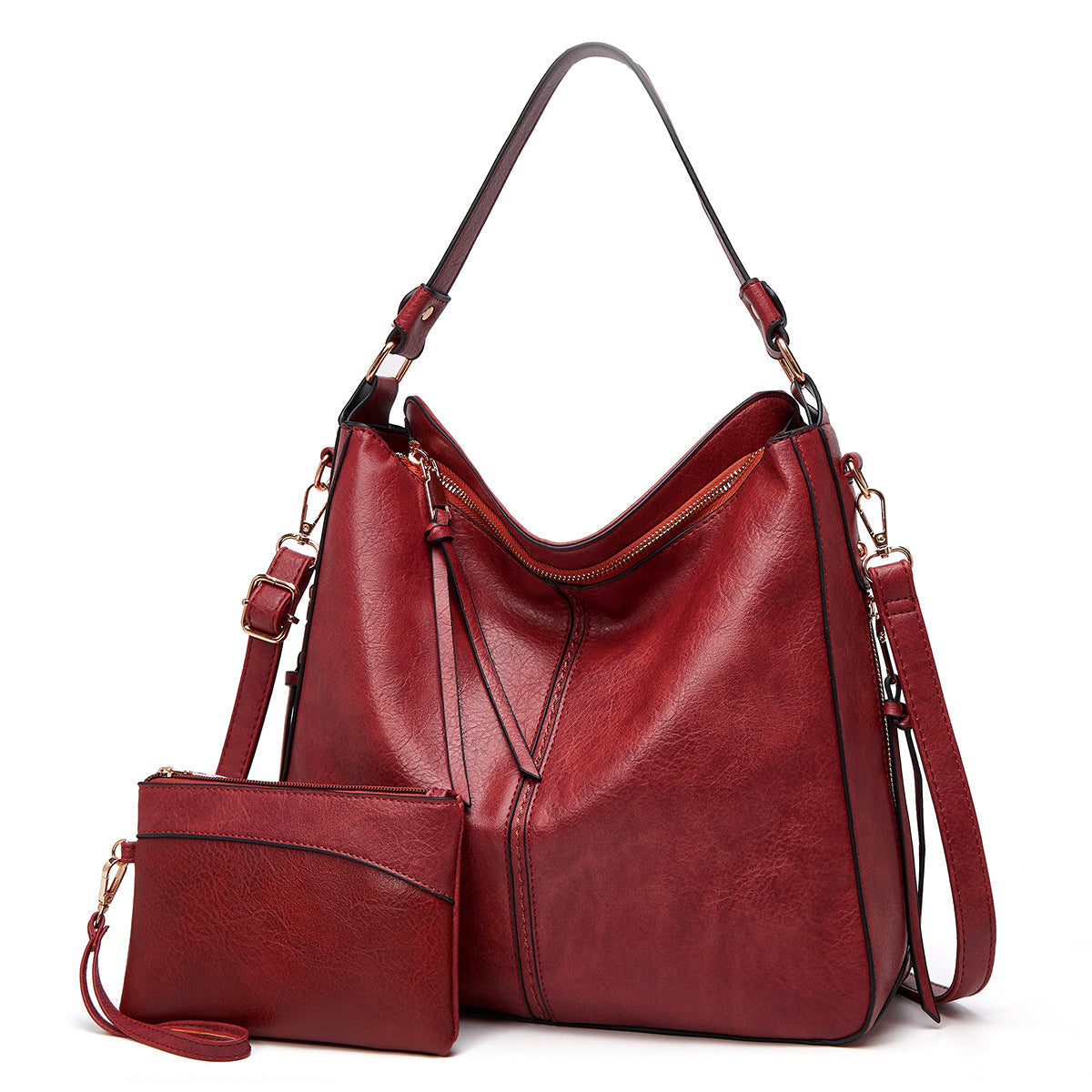 Set bolso bandolera y minibolso muñeca piel sintetica unisex