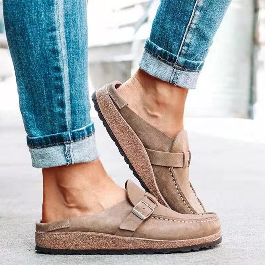 Zapatos ortopédicos mujer de ante suave slip-on plantilla ergonómica - Mavetta