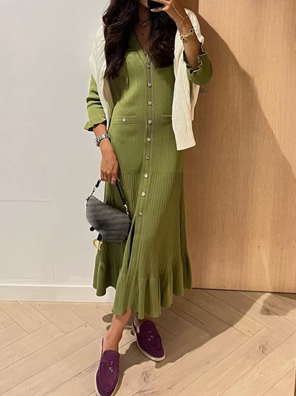 Vestido Mujer de Plumeti con Volantes Ajuste Suelto
