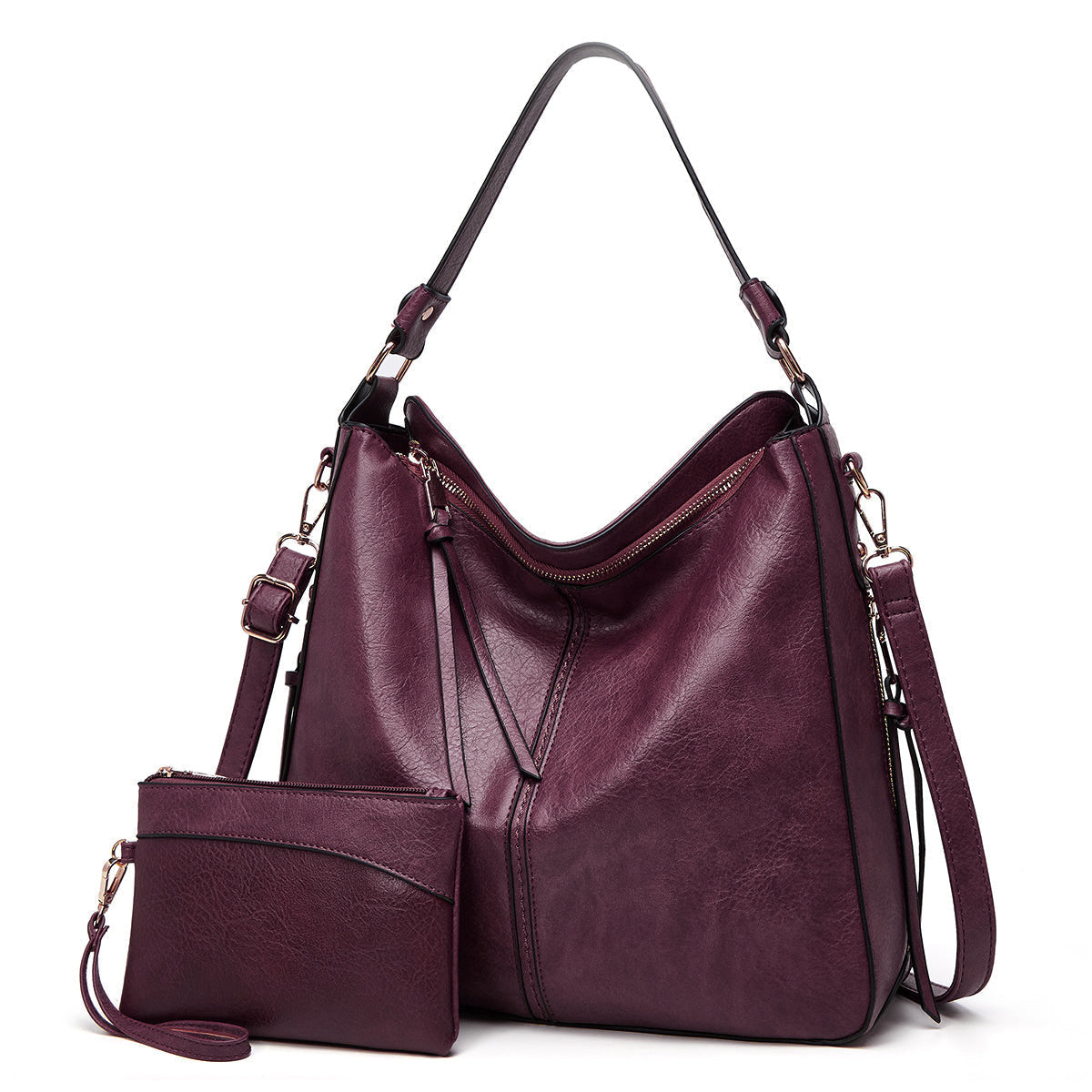 Set bolso bandolera y minibolso muñeca piel sintetica unisex