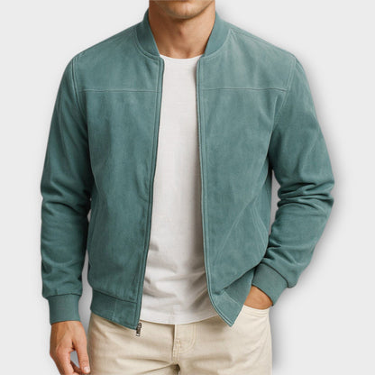 Chaqueta Hombre de Cuero Gamuzado Corte Clasico